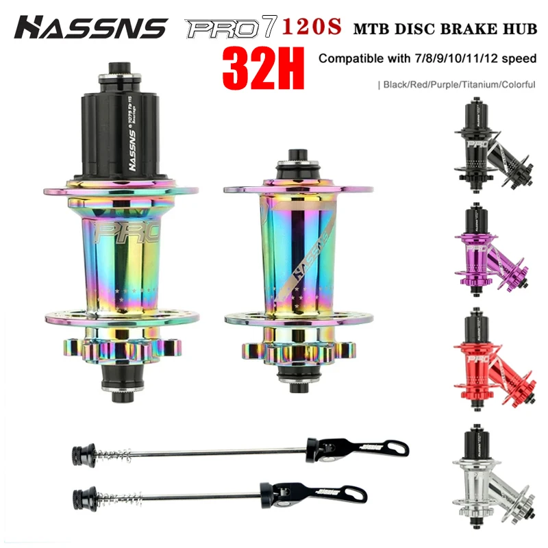 Hub de Bicicleta HASSNS-PRO7 MTB com 32 Furos, Freehub de Montanha