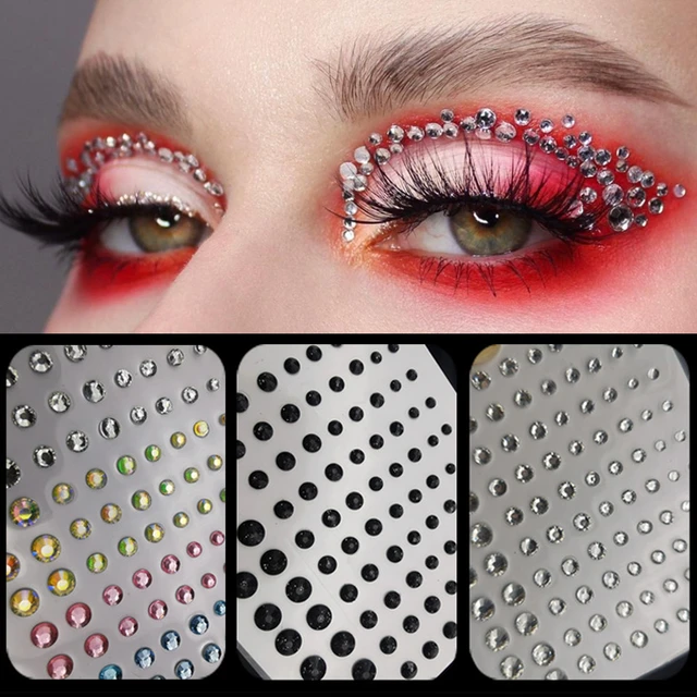 Sombra de ojos de tamaño mixto, diamantes de cara, Festival, decoración  corporal, joyas, pegatinas, autoadhesivas, tatuajes falsos, maquillaje,  uñas, diamantes de imitación - AliExpress