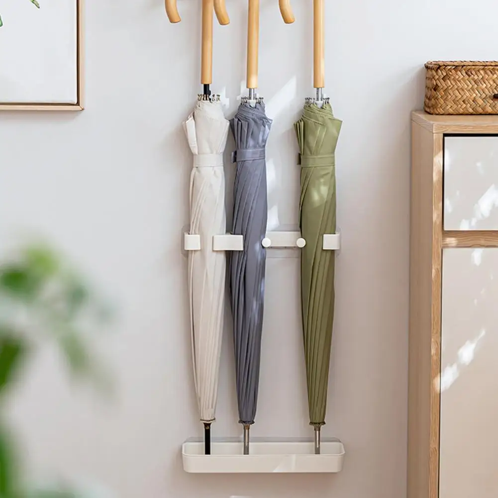 Umbrella Leaching Shelf Umbrella Holder Partition with Bracket Built-in Drain Box Draining Wall-mounted for Home