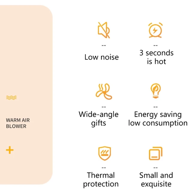 Hordozható Elektromos Fűtés Szoba Erőteljes Meleg Fúvó Háztartási Hűtő Melegítő - Image 4