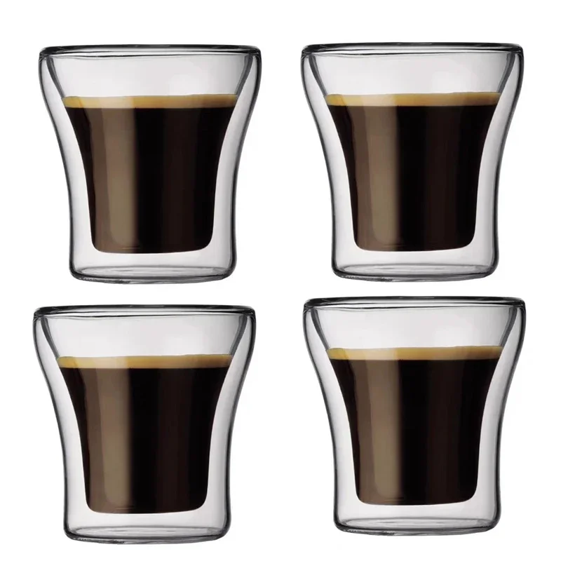 Double Wall Glass Coffee Cup - كوب قهوة زجاج مزدوج...