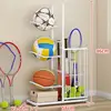 Basketball Storage Rack Vertical Metal Basketball Organizer Sports Ball Storage Stand with Basket Garage Organizer 3