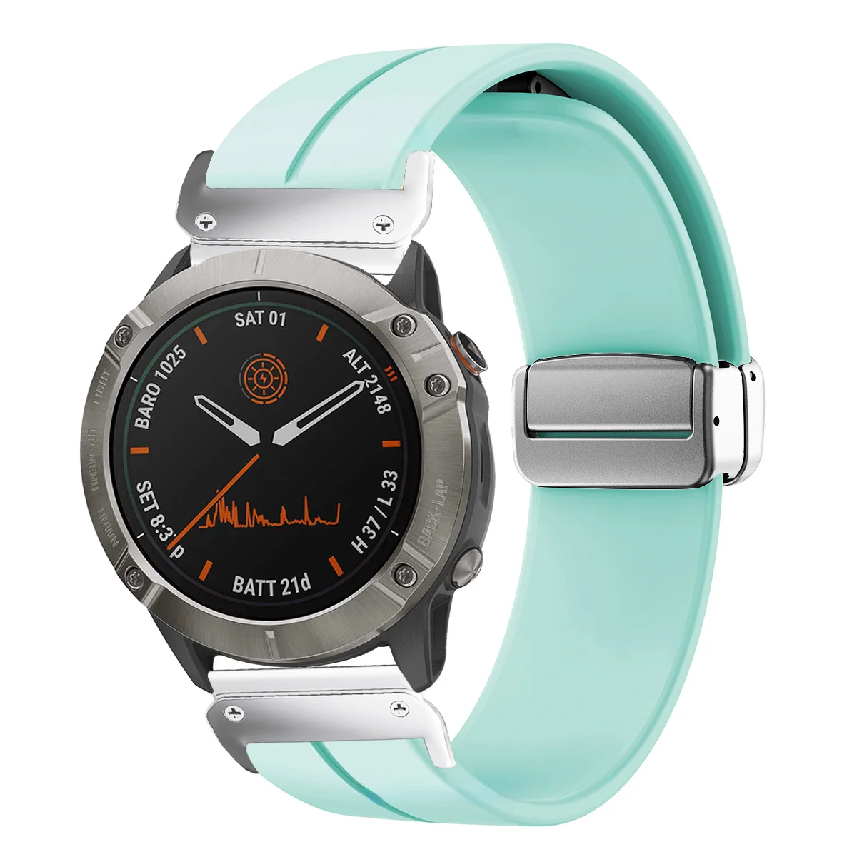 Magnetic Silicone Strap, Quick Fit No Gaps Sports Band, 22mm/26mm