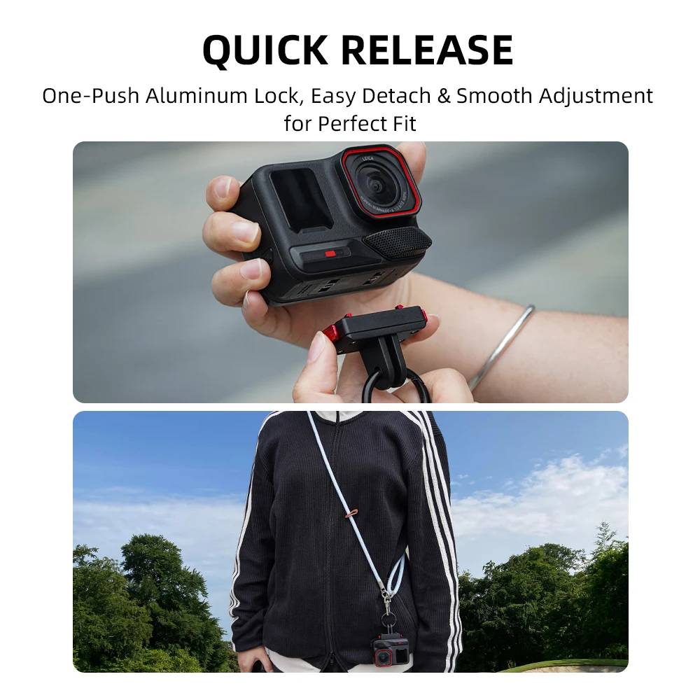 DJI Pocket 4P/4/3/Action5 Pro/6/Insta360 Luna Ultra/X5용 BRDRC 넥 스트랩 분실 방지 크로스바디 로프 랜야드 카메라 액세서리