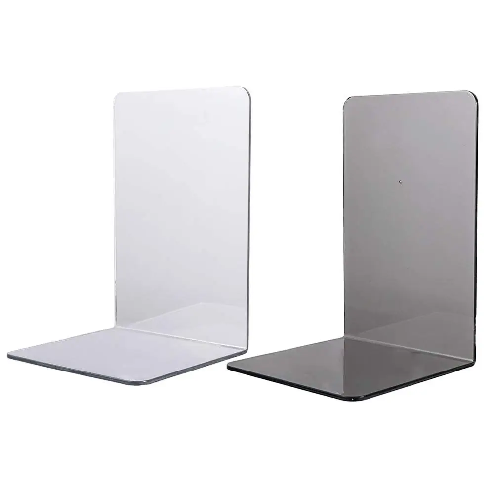 L Shape Desktop Organizer Office Supplies Student Stationary Room L Shape Book Stand Bookshelf Book Holder Transparent Bookend