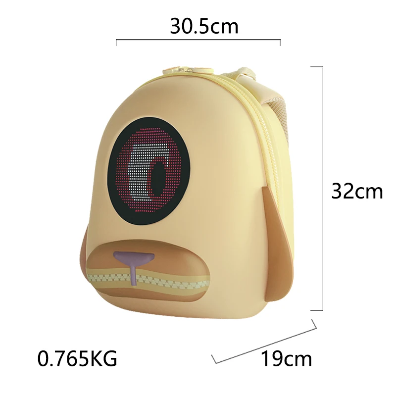 Children's backpack Glowing Eyes Backpack Girls' school backpack LED Display Hol
