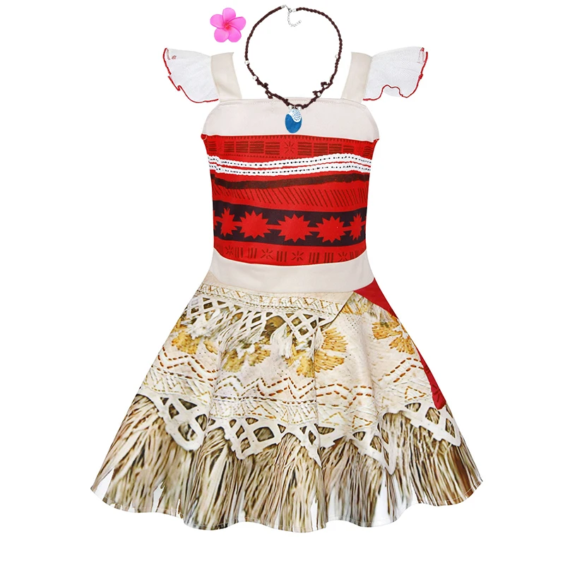 Girls Dress Princess Costume Kids Clothes Vaiana Disney Moana 2 Cosplay