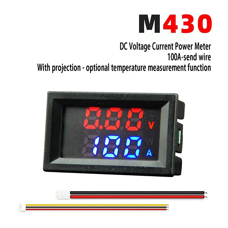 

DC 100V 100A Upgraded Voltmeter Ammeter LED Amp Dual Digital Volt Meter Gauge Temperature Measurement