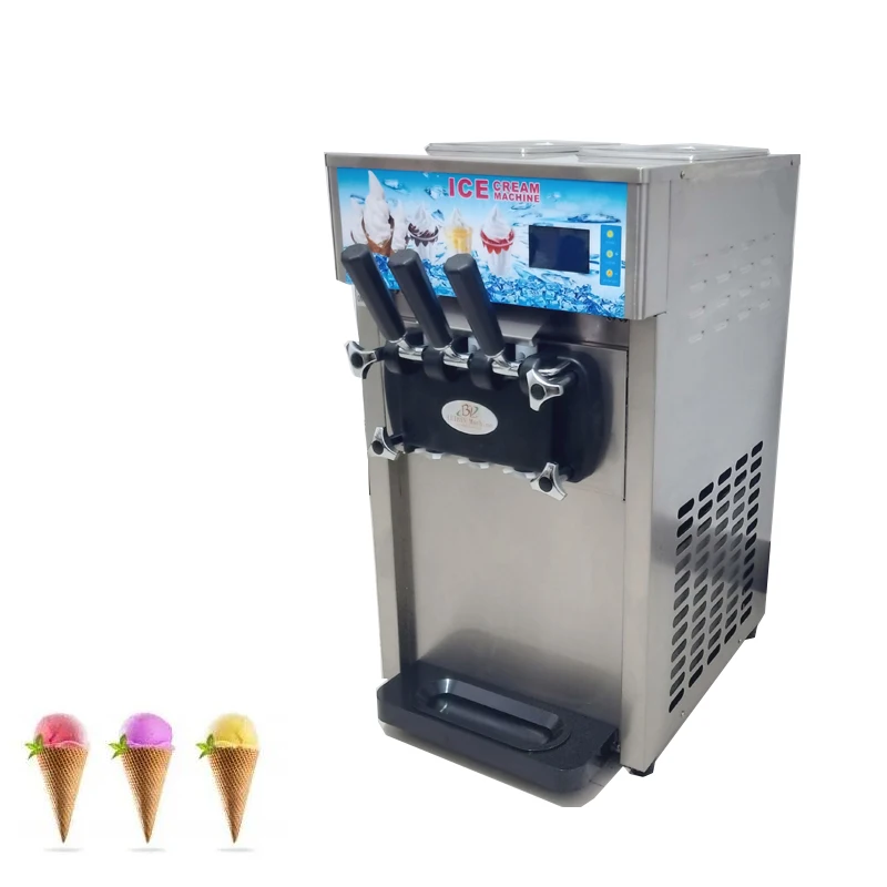 Commercial Professional Automatic Soft Ice Cream Machine, Sundae  Machine,Ice Cream Making Machine,Stainless Steel,Smart Control Panel