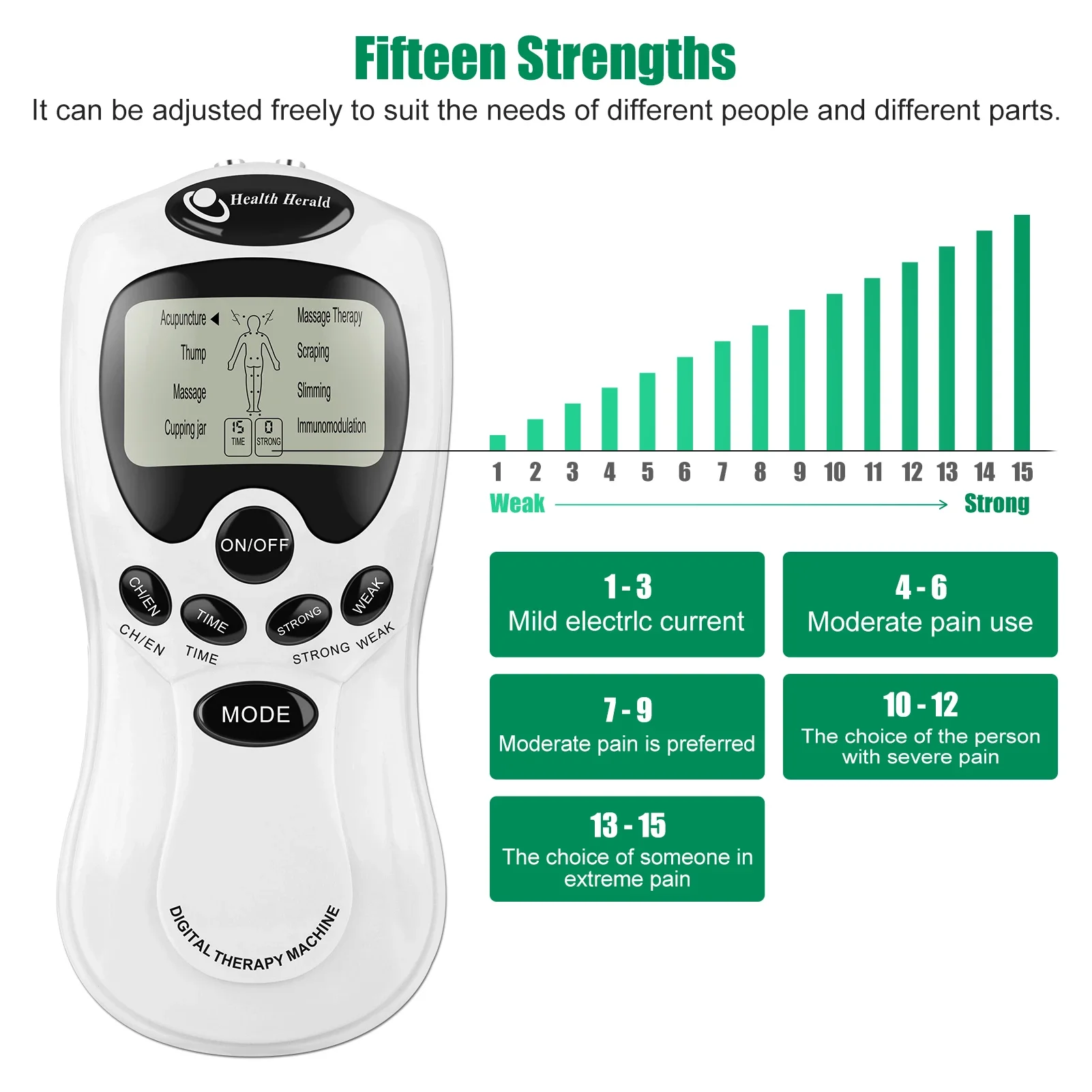8 Modes EMS Tens Unit Muscle Electrostimulator Microcurrents Low Frequency Body Massager Electronic Acupuncture Pain Relief Tool - 3