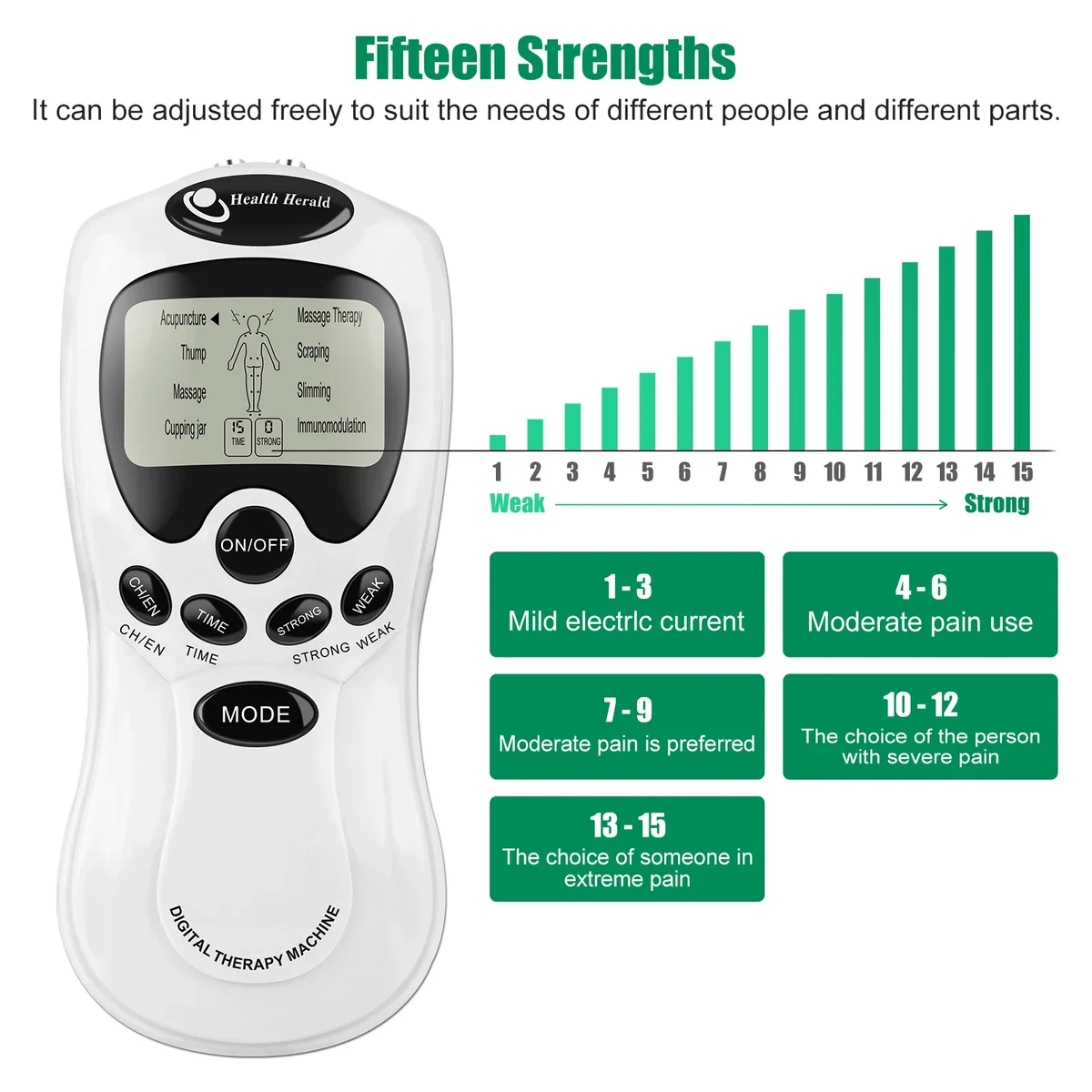 8 Modes EMS Tens Unit Muscle Electrostimulator Microcurrents Low Frequency Body Massager Electronic Acupuncture Pain Relief Tool — view 3