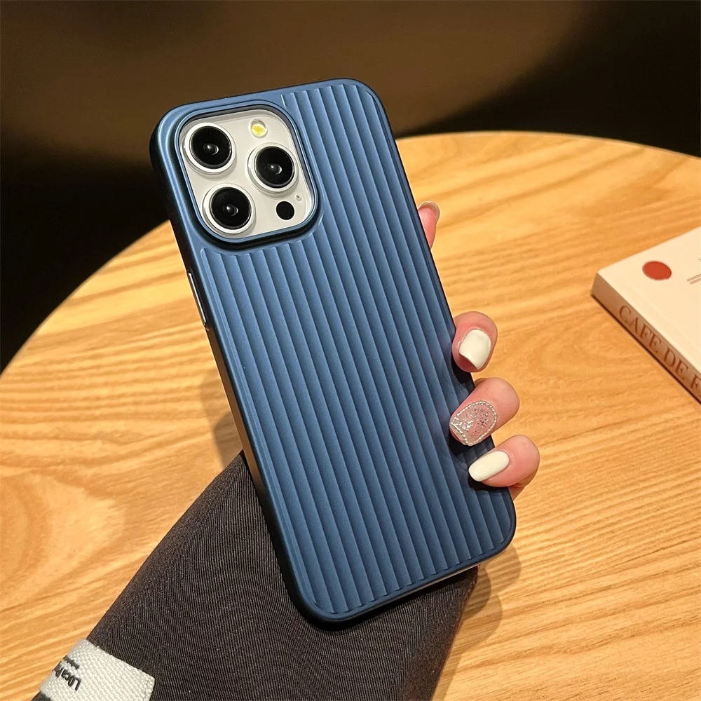 Luxury Stripes Metallic Paint Armor Case - Shockproof Camera Protective Slim Matte Finish