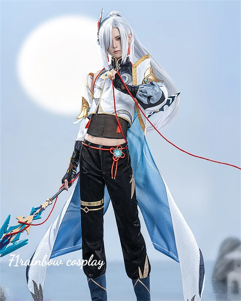 

SHENHE Мужская Косплей Игра Genshin Impact Shenhe Косплей Костюм Рождественская форма для ролевых игр наборы Genshin Impact Косплей