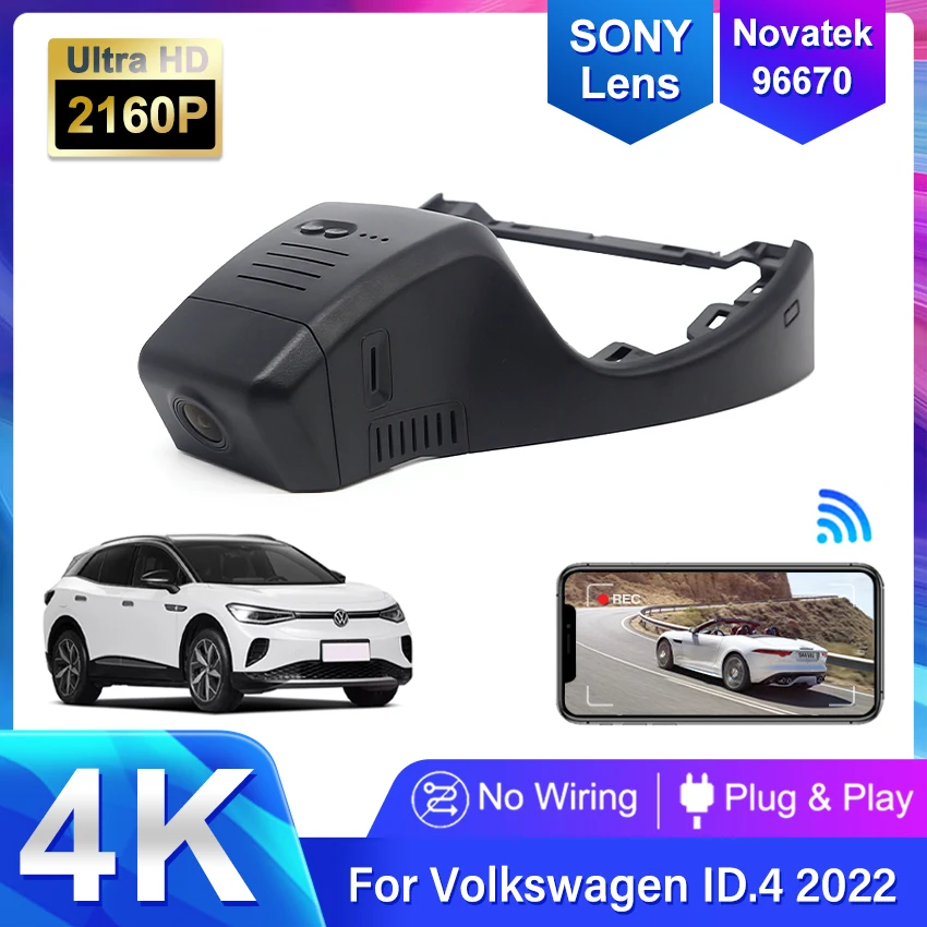 

Видеорегистратор автомобильный 4K HD 2160P, Wi-Fi, для Volkswagen VW ID4 id 4 2022
