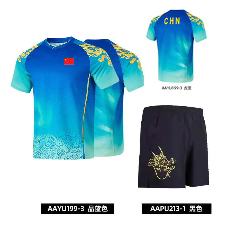 Match Chinese National Team Dragon Table Tennis Jersey Competition Clothes Badminton Game Training Professional Short Set sport t shirt,badminton table tennis clothes set