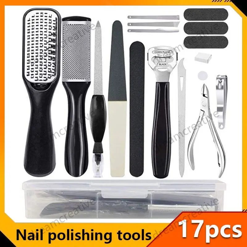 17Pcs/Set Professional Pedicure Kit Foot File Callus Remover Best Feet Care Feet Heels Toe Tool Hard Skin