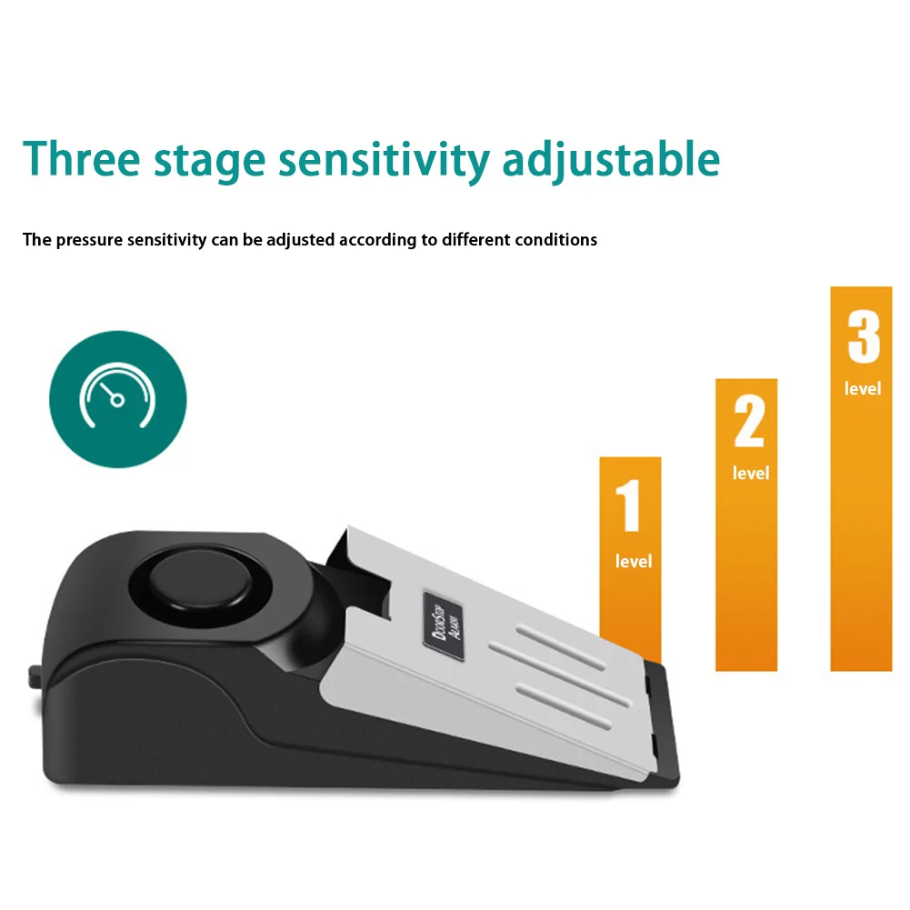 Door Stop Alarm Home Travel Wireless Security System Wedge Shape Stop Alarm House Hotel Vibration Doorstop Alert
