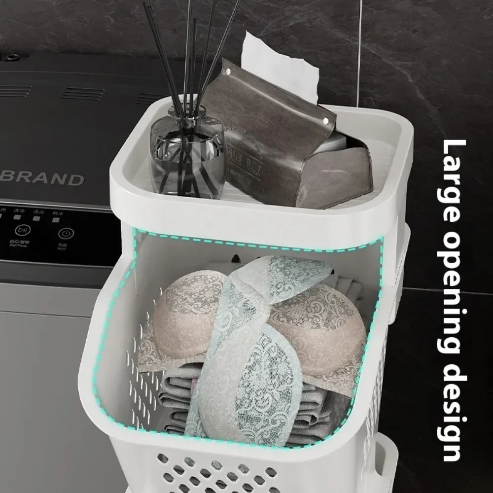 Laundry Handcart with Wheels Household Sundries Storage Rack Multifunctional Bathroom Clothes Toilet Multi-Layer Storage Baskets storage rack kitchen storage cart