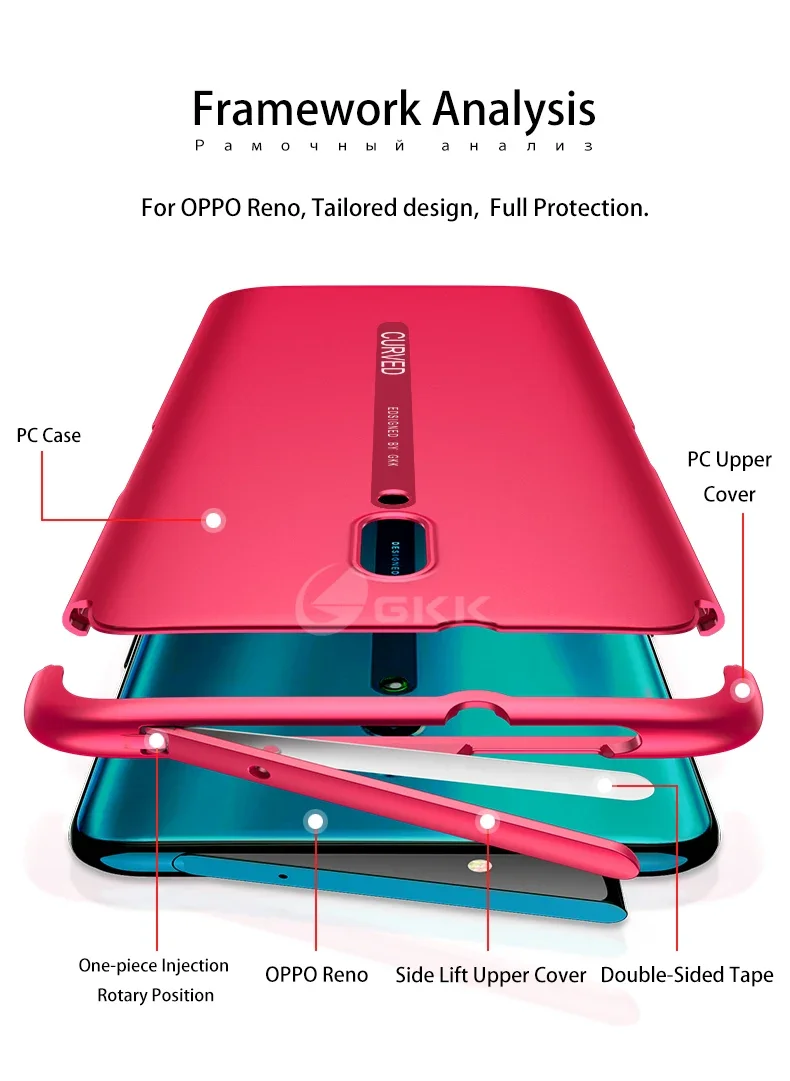 2 in 1 Lifting Camera Protection Case For OPPO Reno Reno2 Shockproof Anti-finger