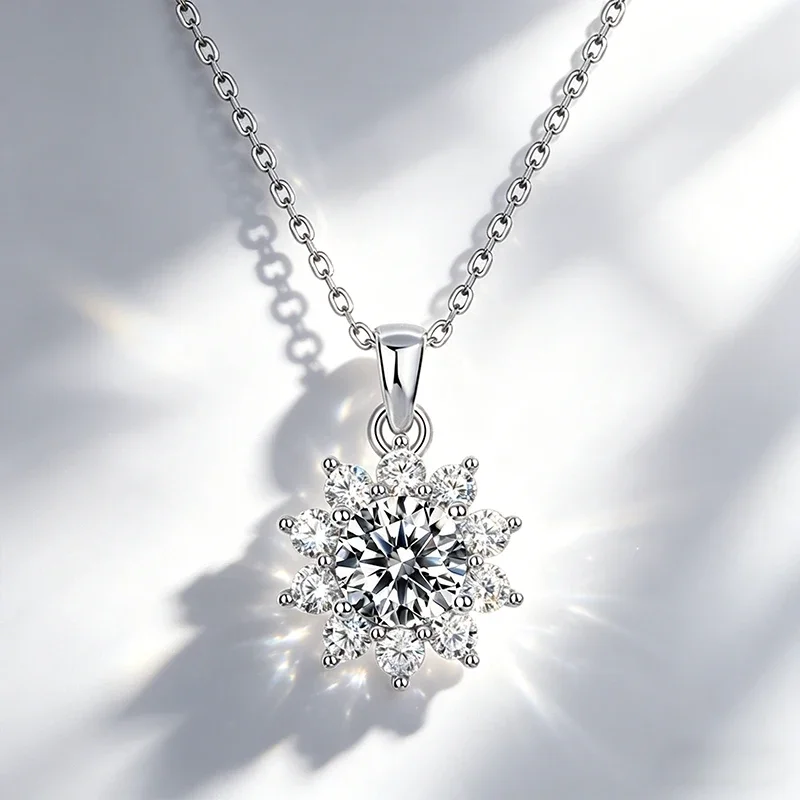 Luxuy D VVS Moissanite GRA 인증서가 있는 목걸이 스파클링 다이아몬드 순수한 돌 여성용 선물 여자친구 파티 기념일