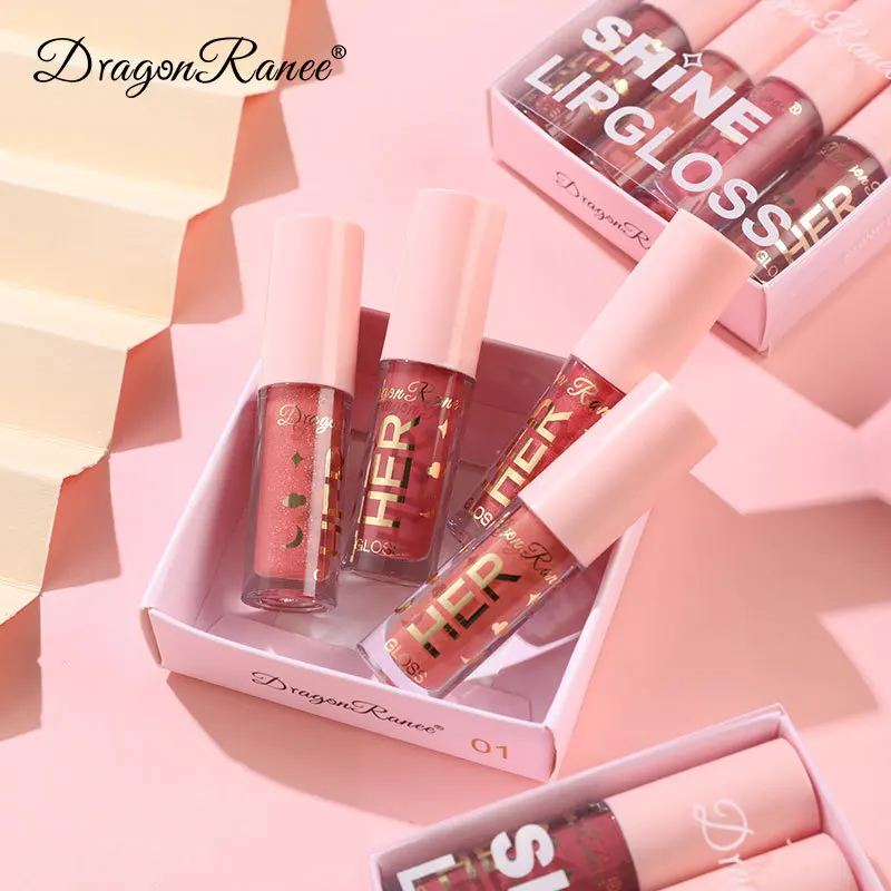 Bright Lip Gloss Lip Glaze 4-pack with Fine Sparkling Lip Gloss that does not fade and is easy to apply. Dudu Lip Sparkling Lip 6