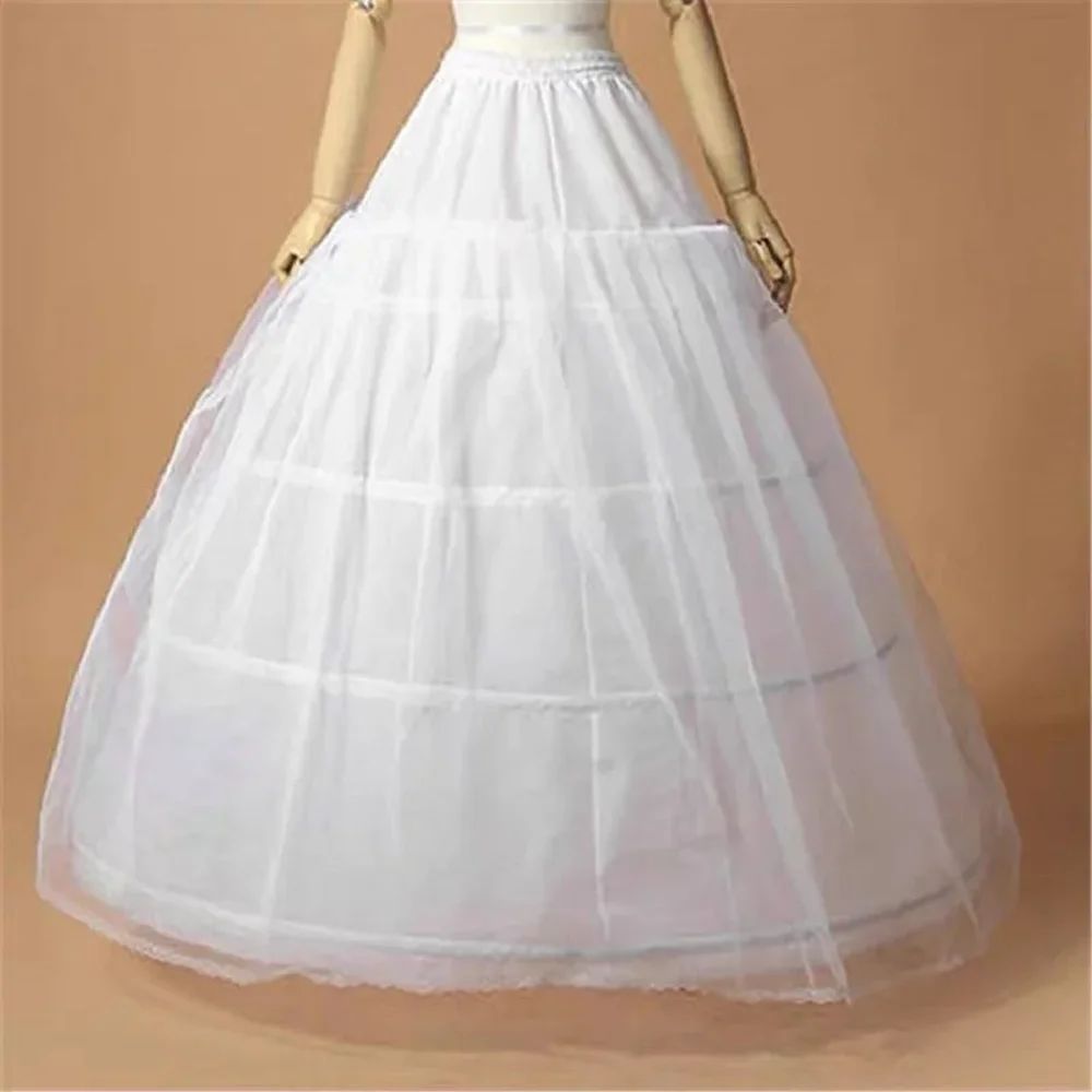 Witte 4 Lagen Geen Hoepel Petticoat Trouwjurk Crinoline Bruidsbaljurk Onderrok Dames Gevoerde Rok Feestjurk Rollenspel  320