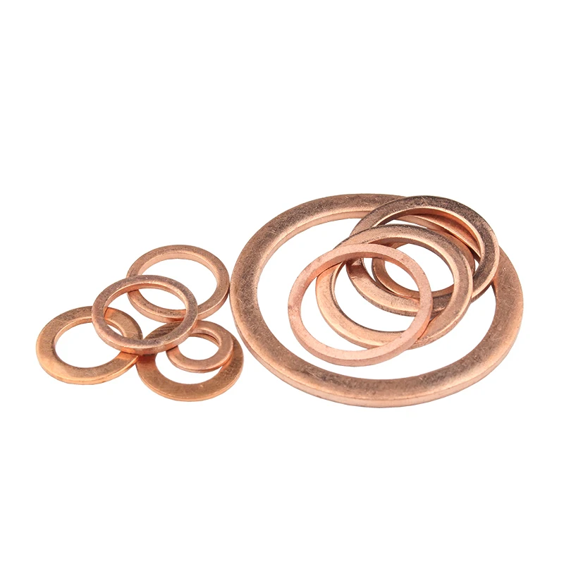 Boat Red Brass Copper Crush Sealing Washer Flat Seal Ring Gasket M3-M30 DIN7603 brass washer