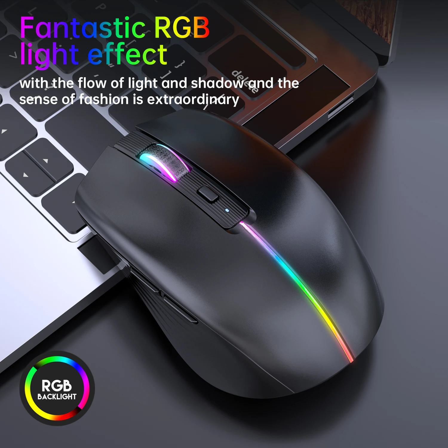 Type-c Rechargeable Wireless mouse Bluetooth RGB USB Ergonomic Gaming Mouse Silent for Computer Laptop Macbook wireless mouse,gaming mouse