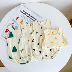 Summer Baby Newborn  Sleeveless Polka Dots Pattern  Clothes Romper Cotton Jumpsuit for Girls Boys