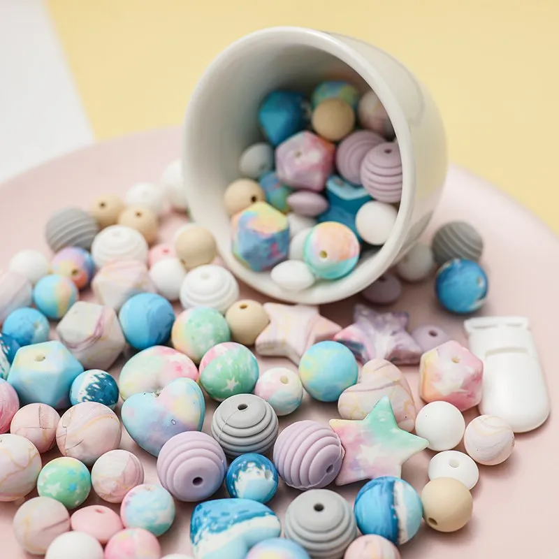 

100 шт., восьмиугольные силиконовые бусины, 14 мм