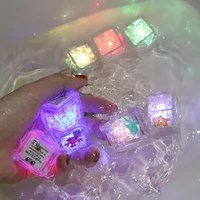 8pcs Flash Ice Cubes Decor Inductive LED Light Glowing Ice Cubes Toy Battery Powered Ice Lamp Bath Toy Colorful for Kids Bathing 2