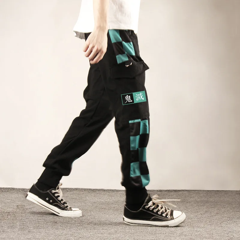 Anime COSPLAY Overalls Kamado Tanjirou Agatsuma Zenitsu Tomioka Giyuu Sweatpants Casual Cargo Pants Fashion Unisex 3