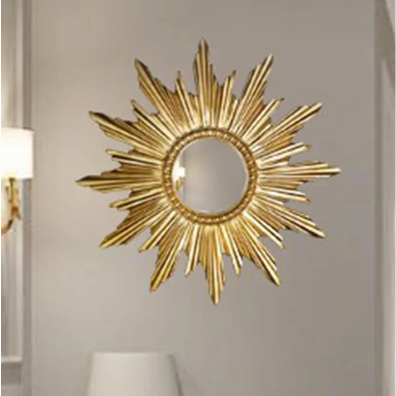 

Круглые декоративные зеркала для ванной комнаты, настенные волнистые большие роскошные антикварные декоративные зеркала для девочек, скан...