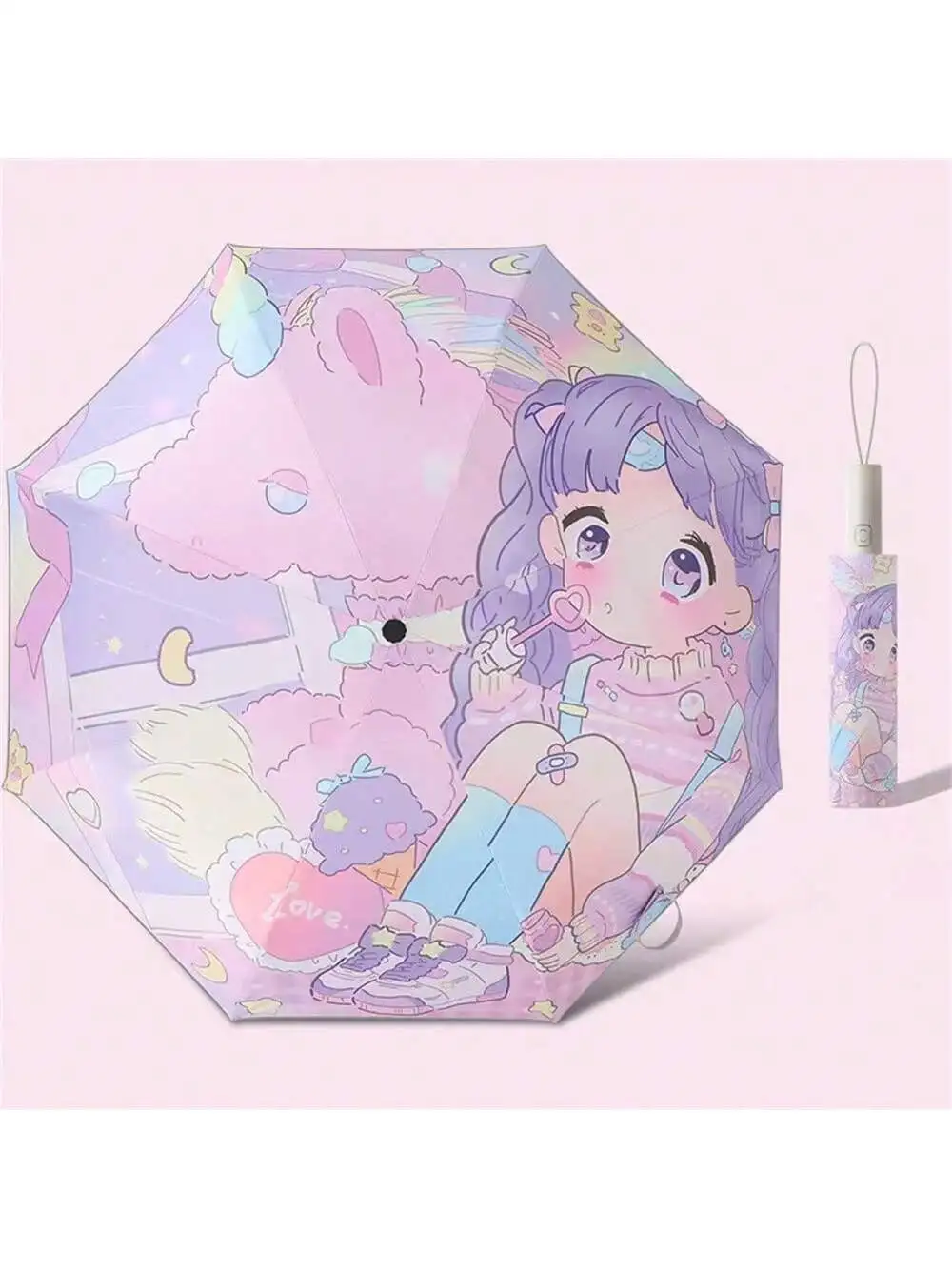 Magical Unicorn Kids Umbrella with Sun Protection and Auto Open/Close Functionality