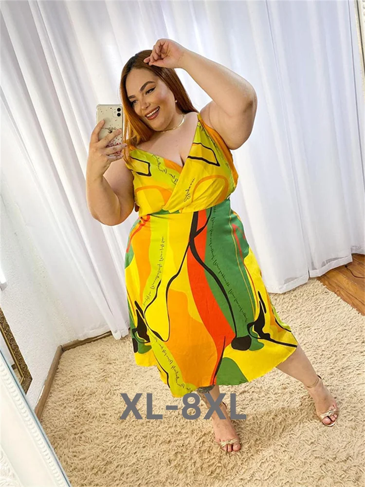 

Женское платье-миди с принтом, размеры 3xl, 4xl, 5xl, 6xl