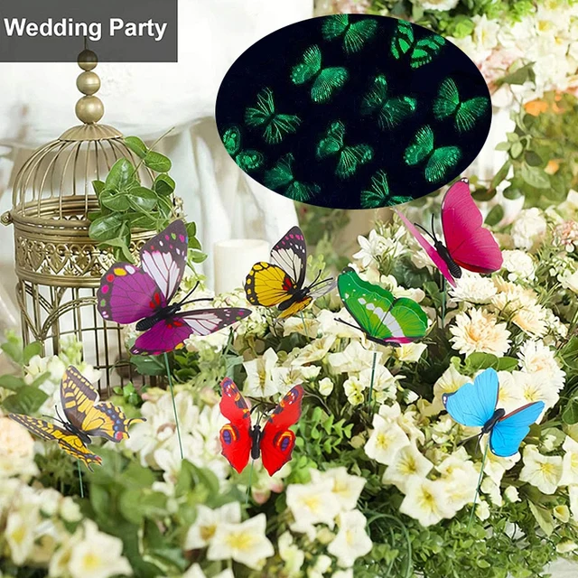 5/10/18/24Db Világító Pillangók Kert Ültetvényes Színes Szeszélyes Pillangó Tét Otthon Kerti Dekoráció Virág Edények - Image 6