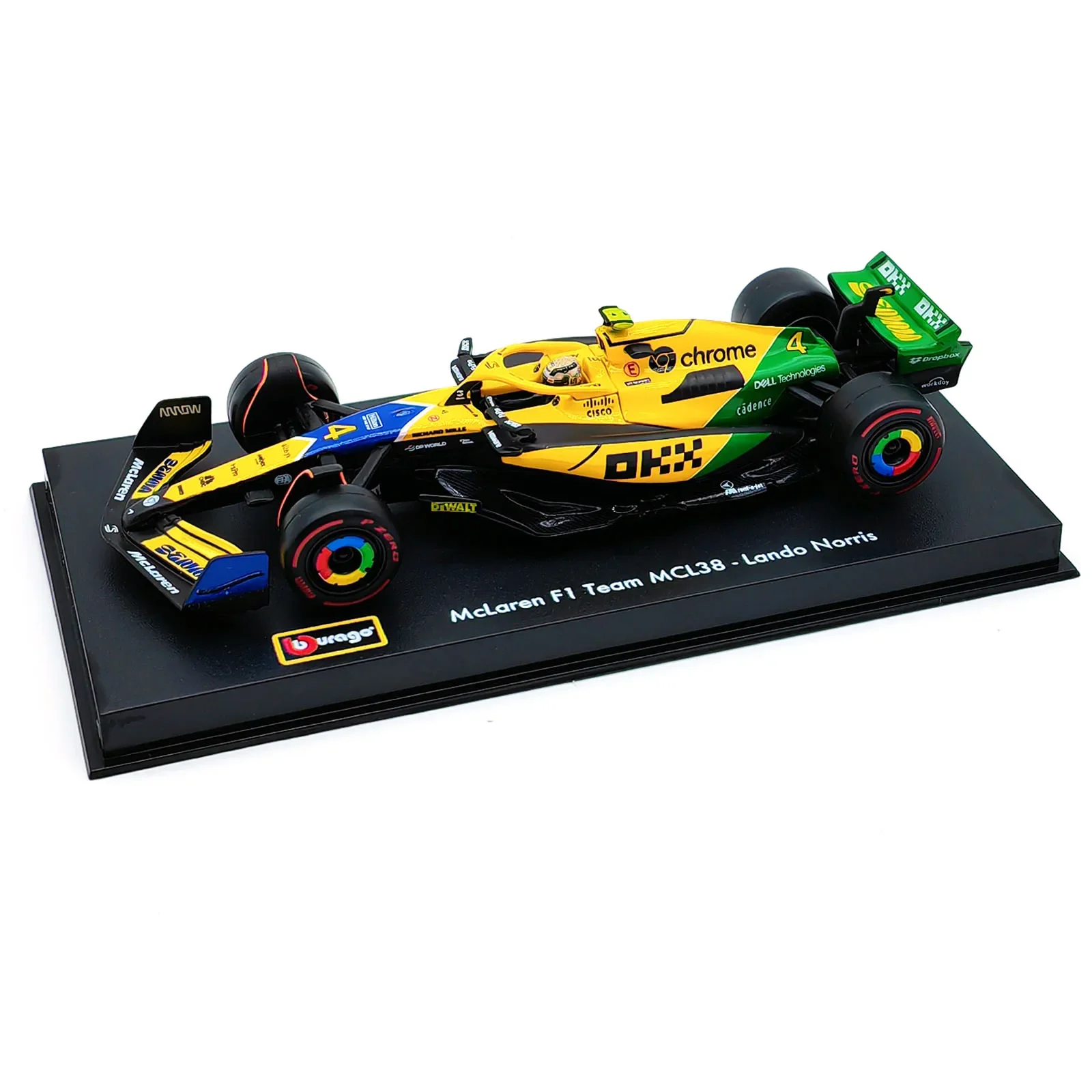 Bburago 1:43 2024 F1 Mclaren MCL38 Monaco Grand Prix Alloy Car Miniature Diecast Model #4 Lando Norris #81 Oscar Piastri Toy 2