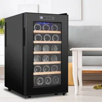 Réfrigérateur à vin de 18 bouteilles, réfrigérateur à vin autoportant silencieux pour la maison/bureau, 12 ℃ -18 ℃   Température réglable, porte en verre 5