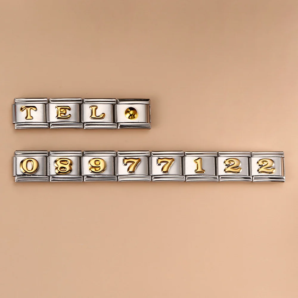 Gold Figure Charm for Italian Links Bracelet - Stainless Steel, 9mm