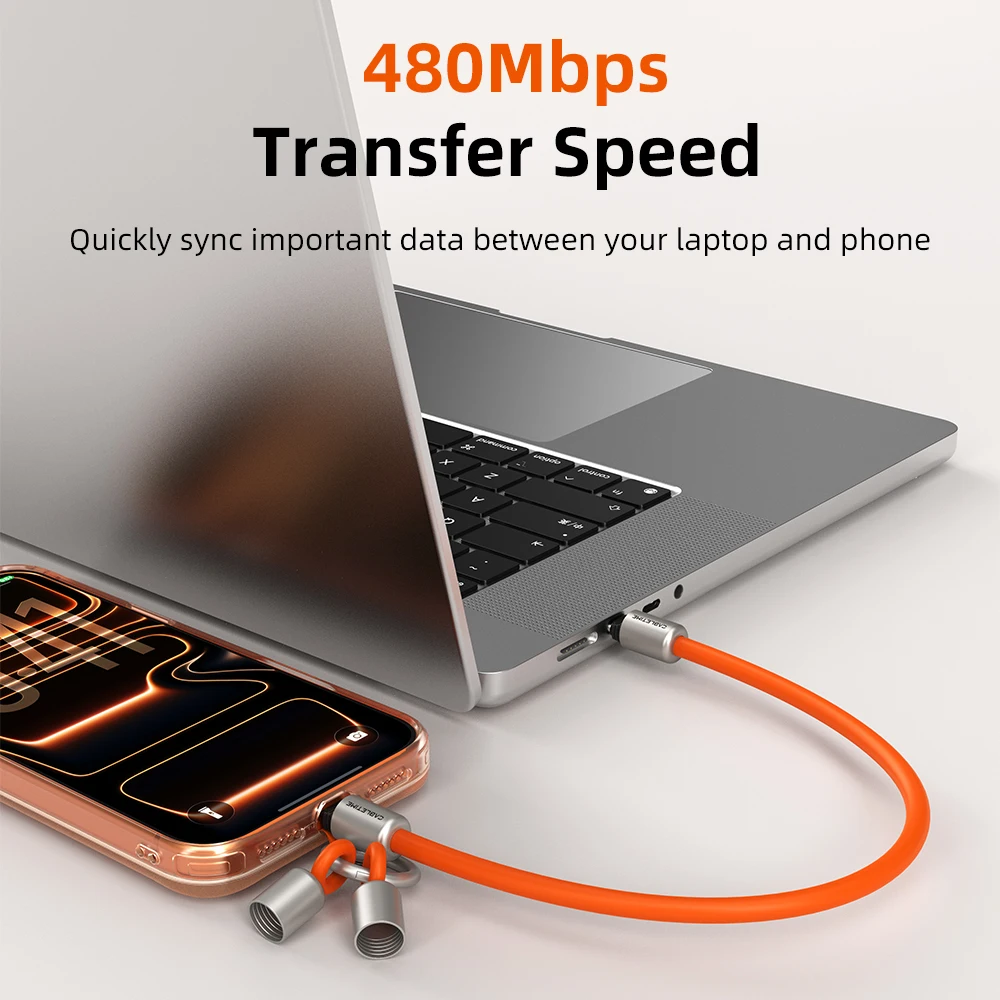 CABLETIME USB C 케이블 PD60W 고속 충전 케이블 랜야드 타입 C 케이블 480Mbps 고속 전송 속도 키체인 스마트 아이폰 케이블용