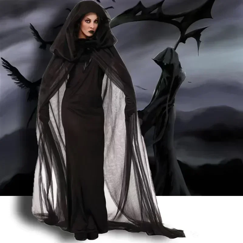 Fashion Halloween Costume Ghost Bride Vampire Costume Performance Black Swan Performance Cloak Elf Dark Female