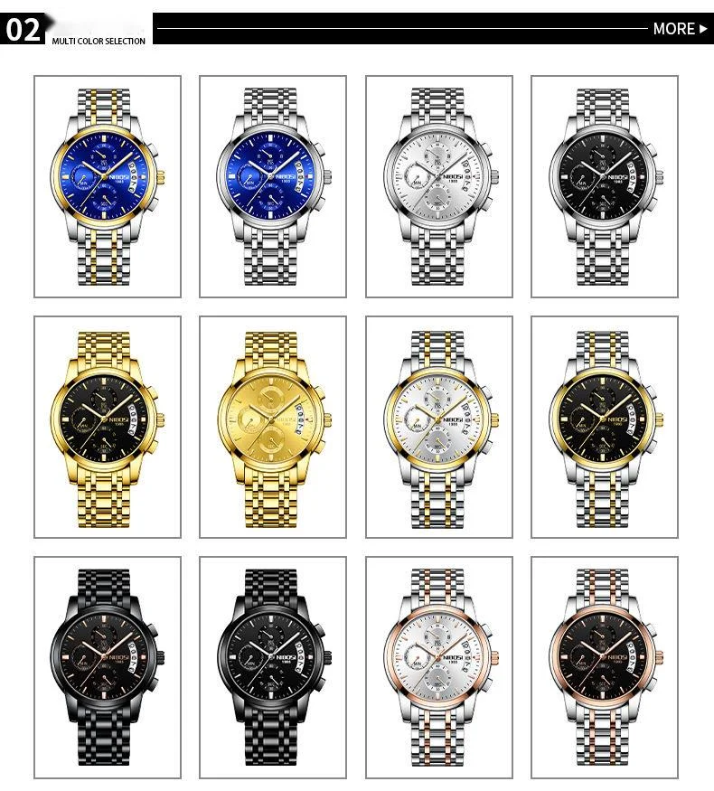 Nibosi Chronograph Quartz Watch For Men Multi Functional Wrist Watch_voghion.com