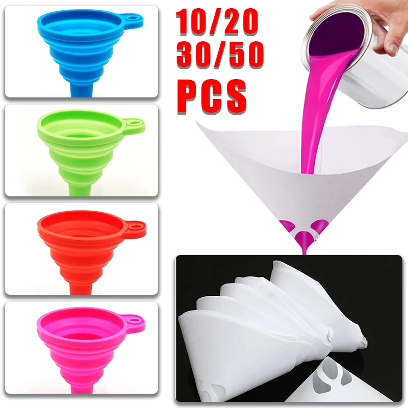10/20/30/50Pcs Paint Filter Paper Disposable Purifying Straining Cup
