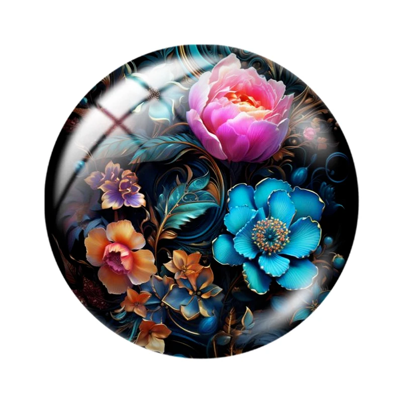 Stunning Renaissance Seamless Florals  10pcs 12mm/18mm/20mm/25mm Round photo glass cabochon demo flat back Making findings