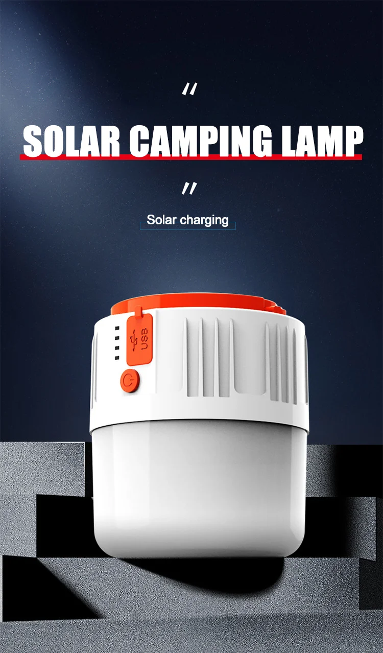 Description Picture 2 of itemUSB Solar Light Bulb Rechargeable Camping 42LED Lamp 3Lighting Modes Tent Hanging Bulb Night light for Emergency Outage 80W-100W