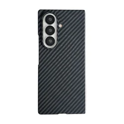 Kevlar Aramid Fiber Shockproof Case with Built - in MagSafe and 9H Tempered Glass for Galaxy Z Fold7 (Black)