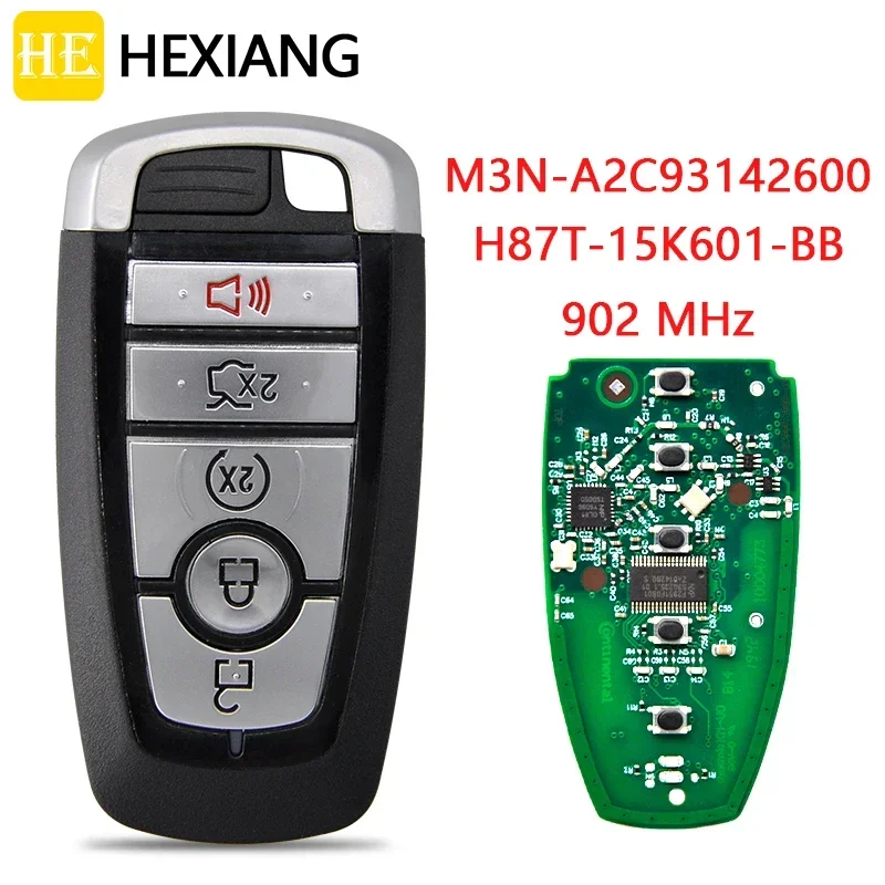 

Автомобильный Дистанционный ключ HE Xiang для Ford Fusion Explorer Edge Mustang ID49 Chip 902 МГц, автоматический смарт-пульт дистанционного управления, замена карты Promixity