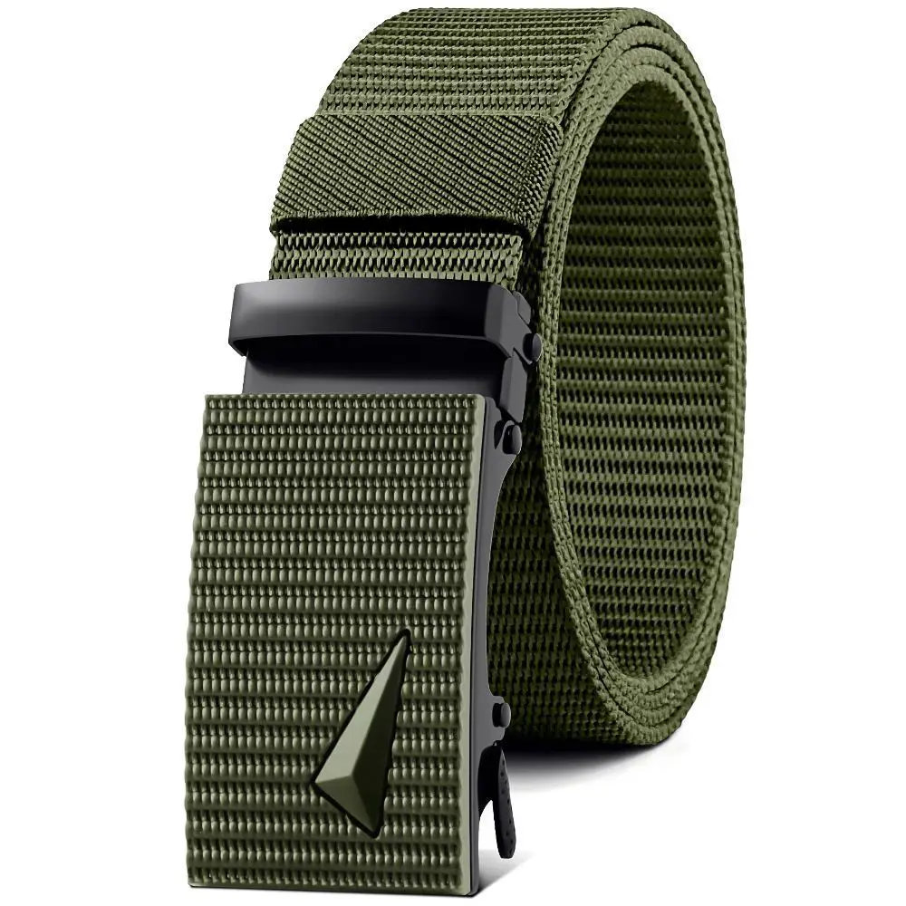 Herrengürtel, automatische Metallschnalle, Nylonimitat, Gurtband, Outdoor-Arbeitsgürtel, zahnlos, automatische Schnalle, lässiger Sport-Leinengürtel – Detail 7