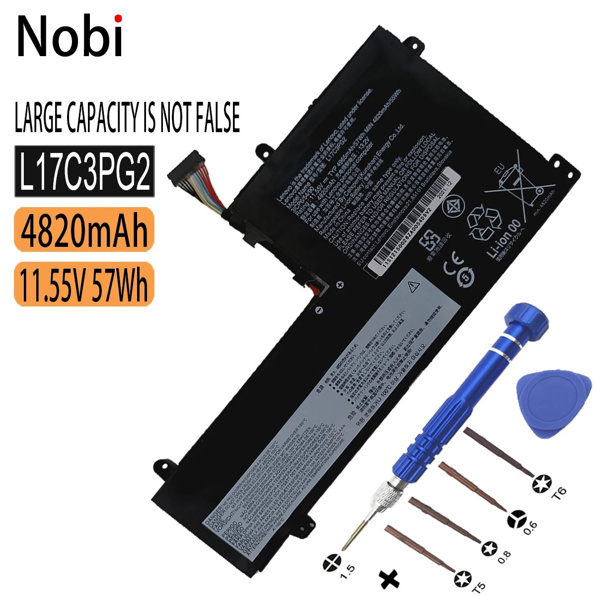Nobi 11.55V L17C3Pg1 L17M3Pg1 L17L3Pg1 Batteria Per Lenovo Legione Y530 Y540-15Irh Y730 Y740-15Irh Y7000 Y7000P L17M3Pg3 L17C3Pg2