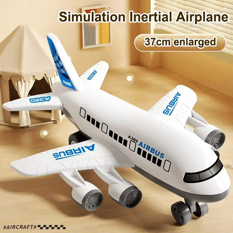 Large Toy Plane 37cm Large Airplane Model A380 Simulation Inertial